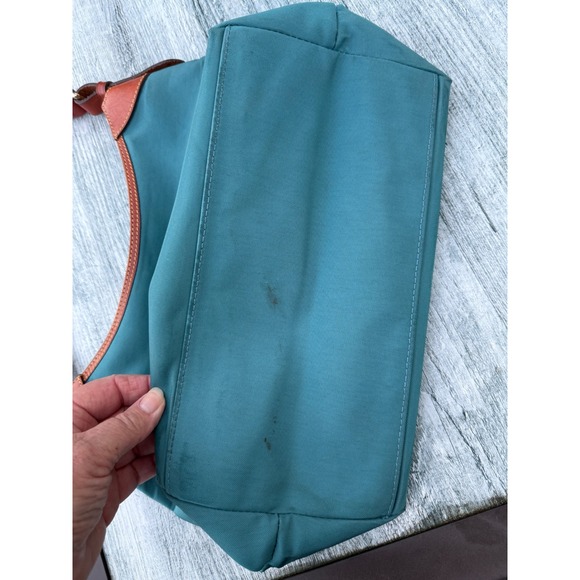 Dooney & Bourke Crossbody Bag Purse Teal Nylon Leather Trim Duck Logo Vintage - Picture 4 of 9